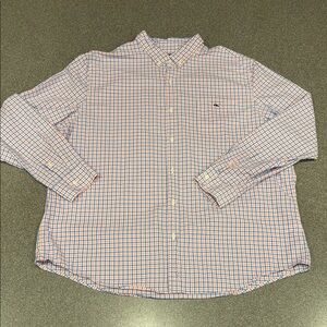 Men’s Vineyard Vines Men's Pink and Blue Plaid Shirt Slim Fit XXL